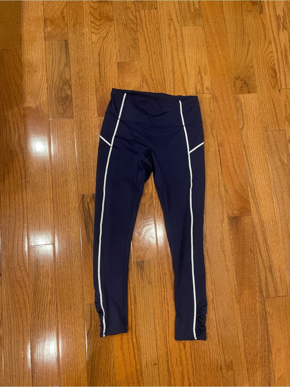 Free People FP Movement Navy Blue White Trim Ankle Length Leggings Size Small